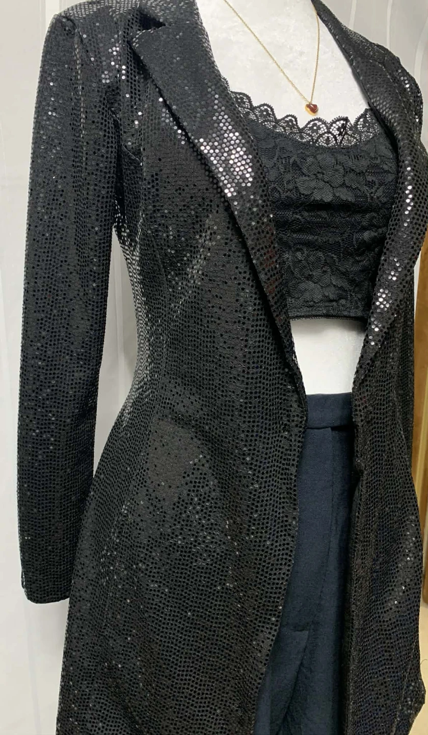 H&M Divided Black Sequin Blazer XS - photo 3