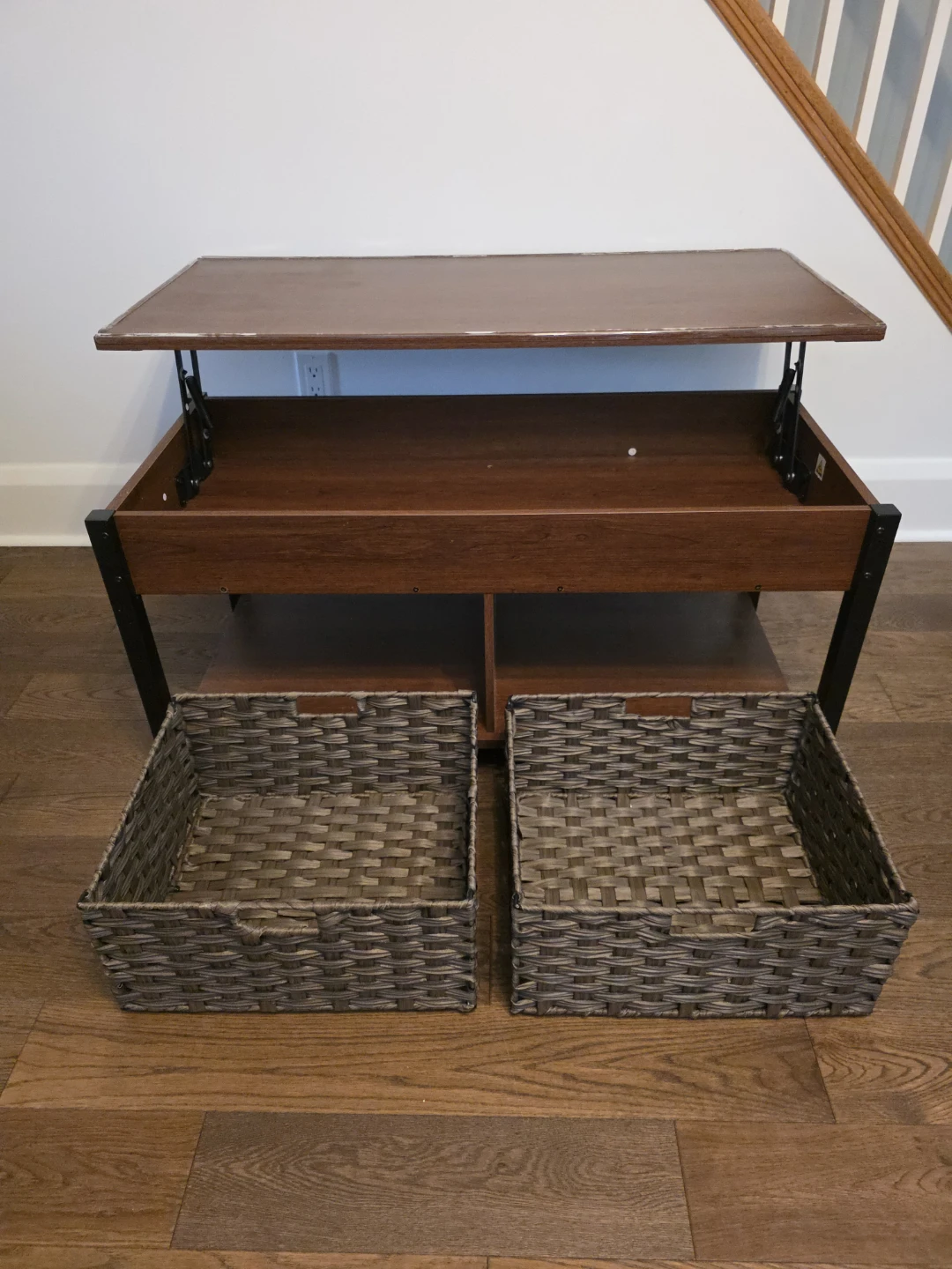 Lift Top Coffee Table with Storage Baskets - photo 2