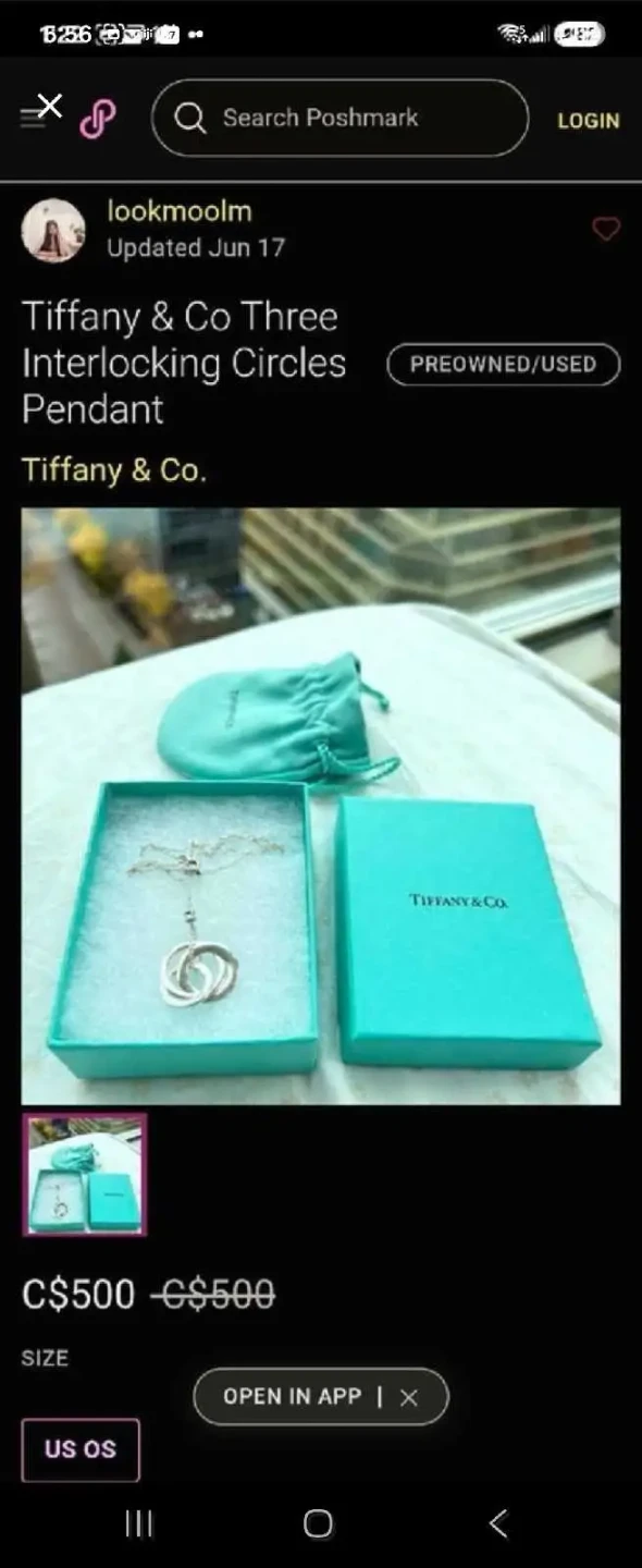 Tiffany & Co. Three Interlocking Circles Pendant Necklace - photo 2