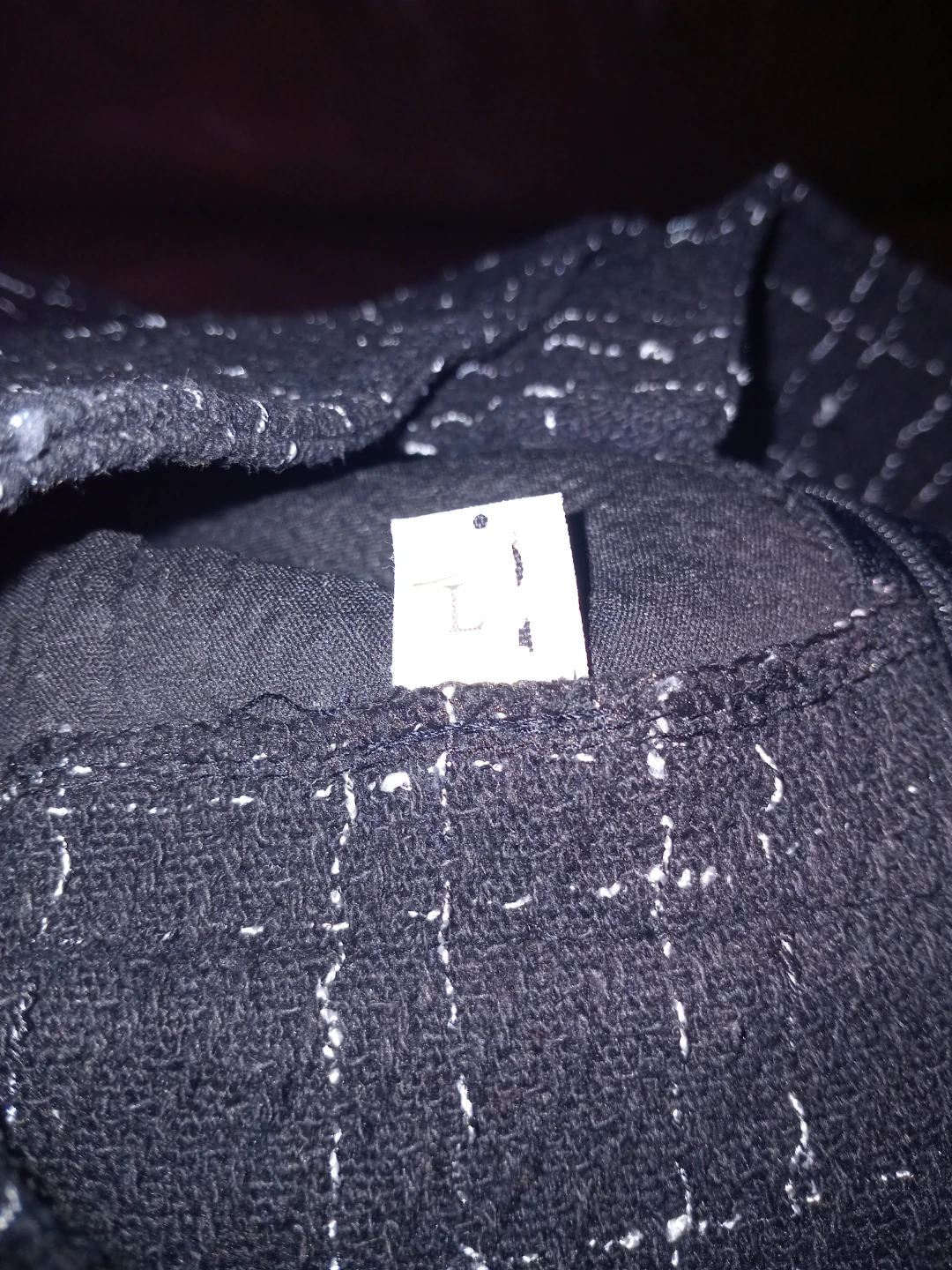 Black Tweed Shorts with White Threading - Size L - photo 3