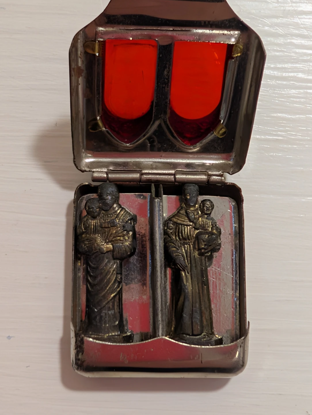 Vintage Holy Reliquary Case with Saints Made in Germany - photo 2