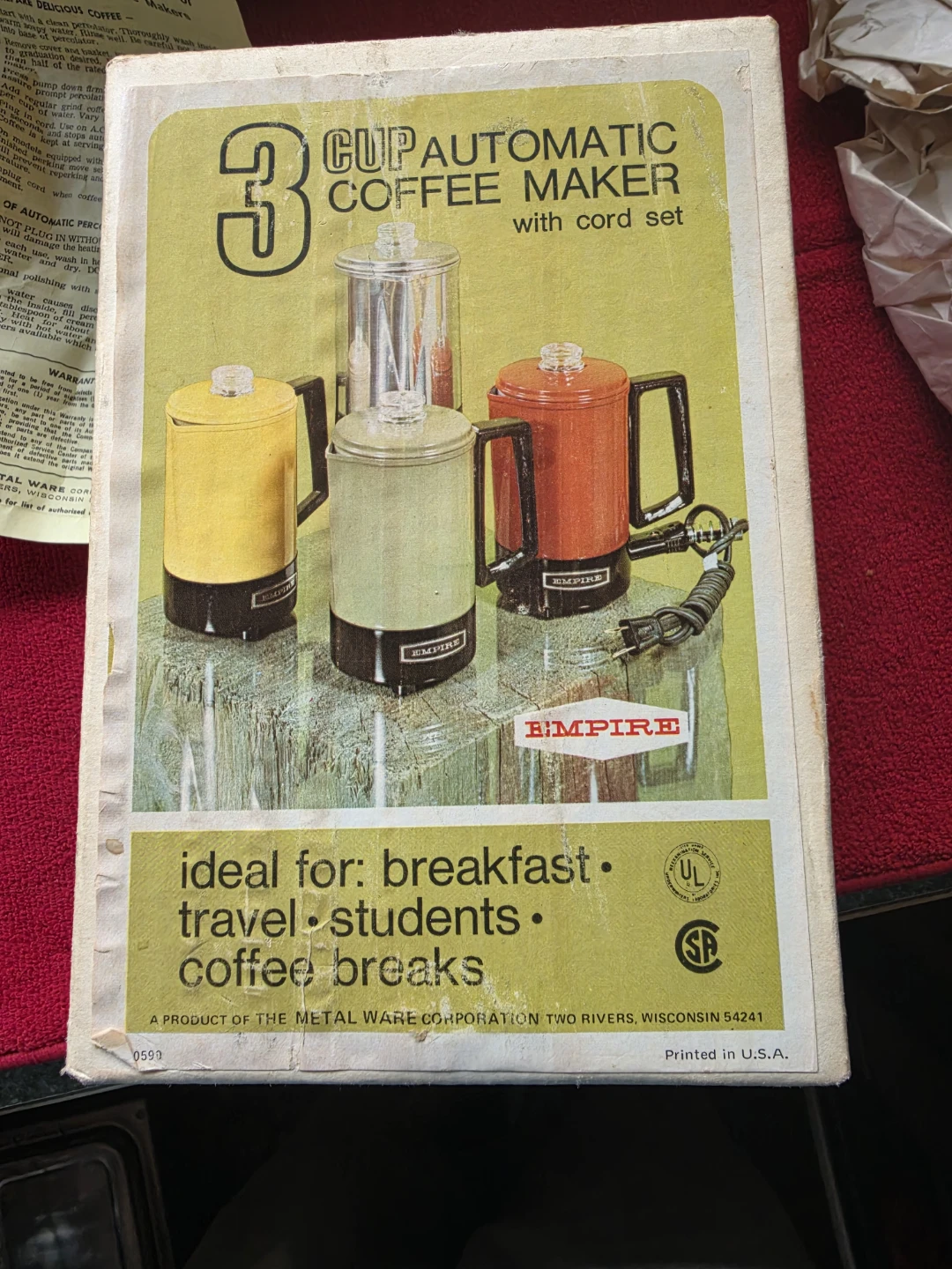 Vintage Empire 3 Cup Automatic Coffee Maker with Cord Set