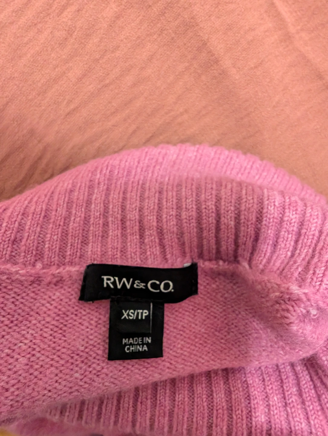 RW & CO. Pink Turtleneck Sweater XS/TP - photo 2
