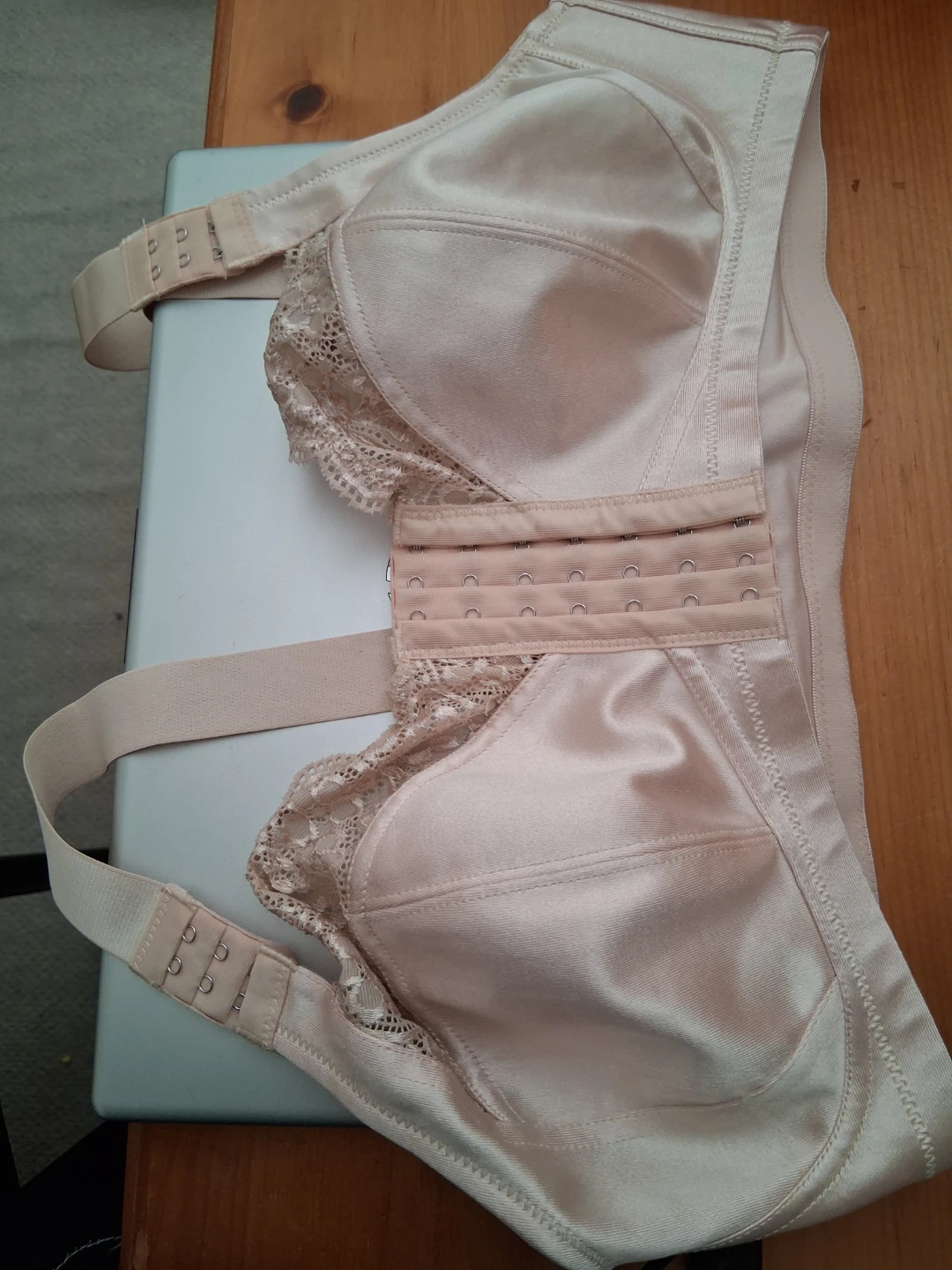 3XL Beige Satin Lace Bra
