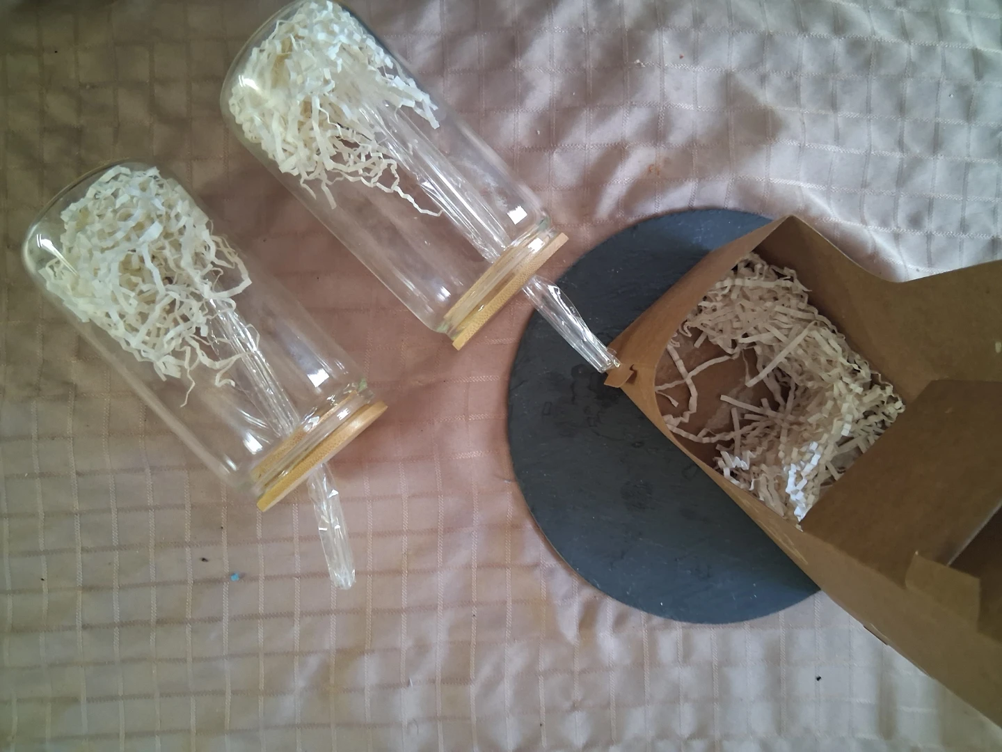 Summer gift drinkware glass cups with straws - photo 2