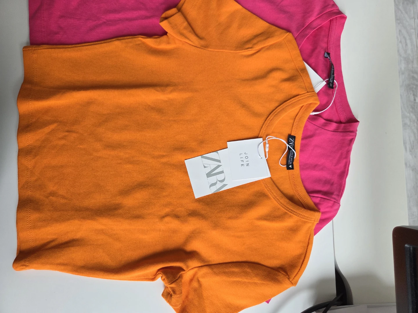 Zara Women's Short Sleeve T-Shirts - Pink & Orange (Size S) - photo 4
