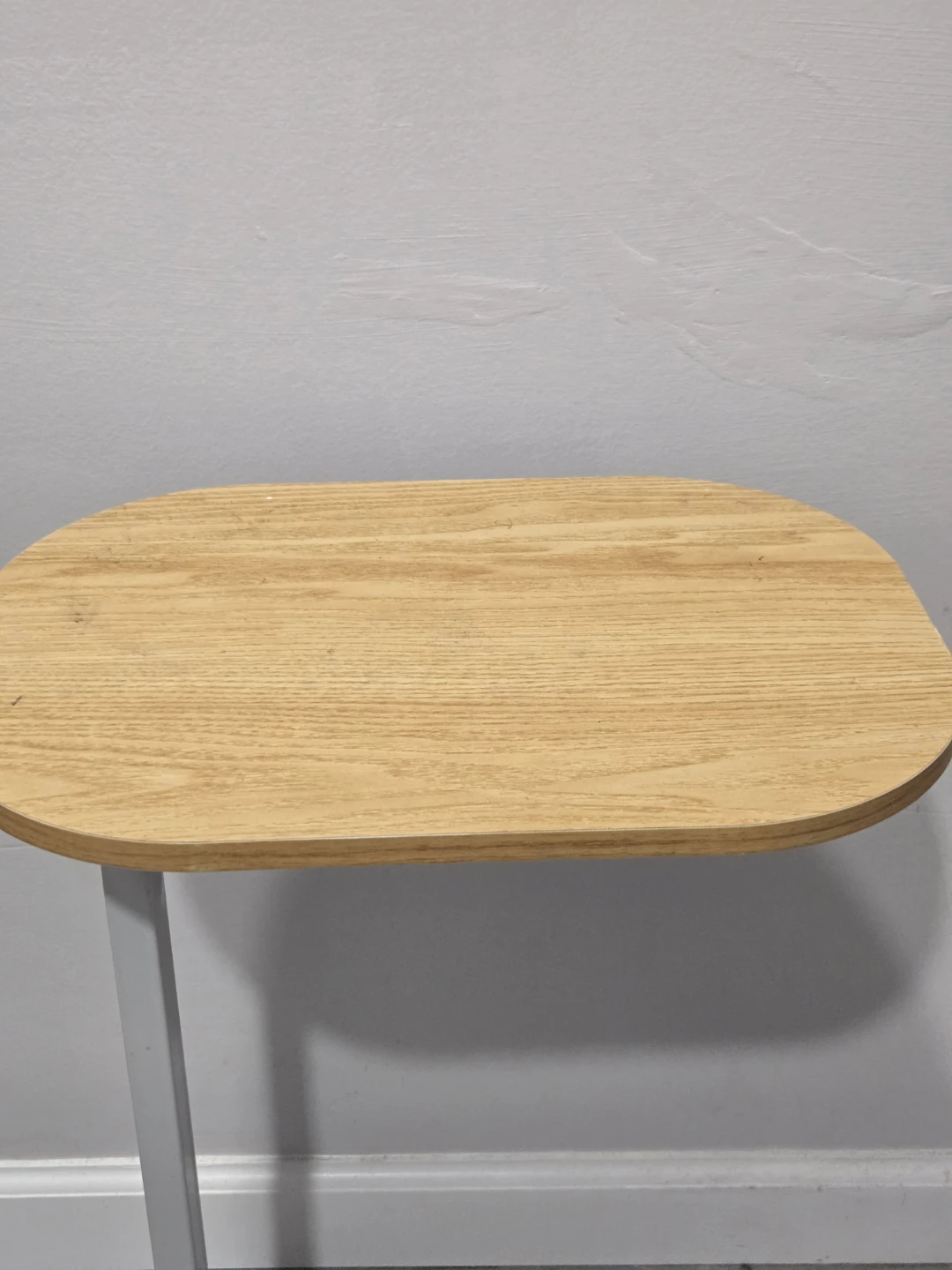 Modern C-Shape Side Table with Wood Top - photo 2