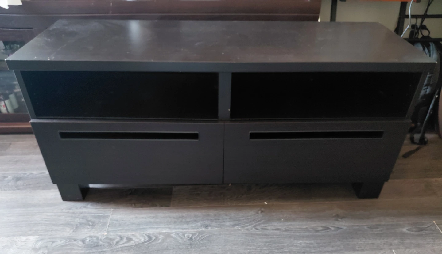 Dark Brown Media Console with Drawers