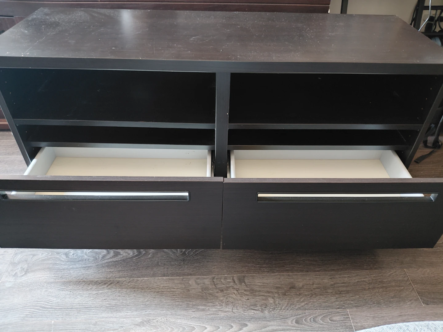 Dark Brown Media Console with Drawers - photo 2