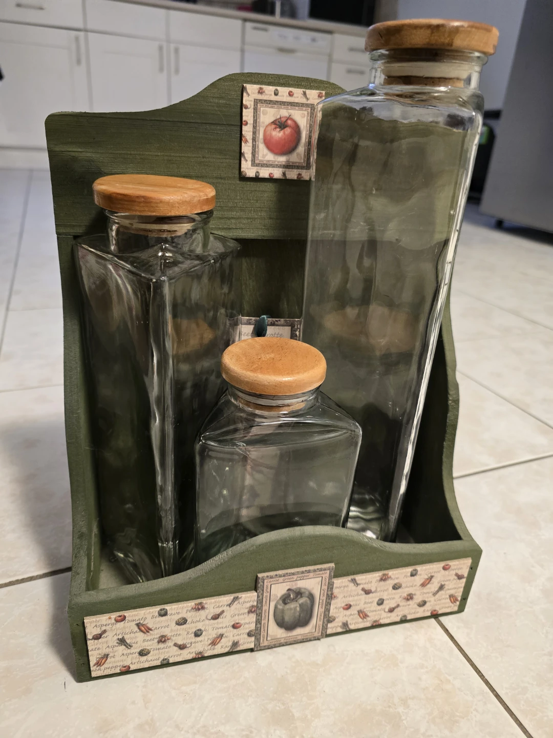 Glass Jar Set with Wooden Lids