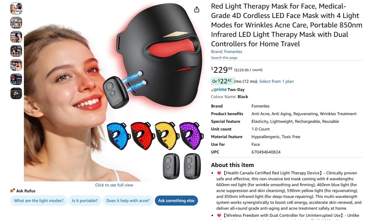 Medical Grade Red Light Therapy Mask for Women - photo 2