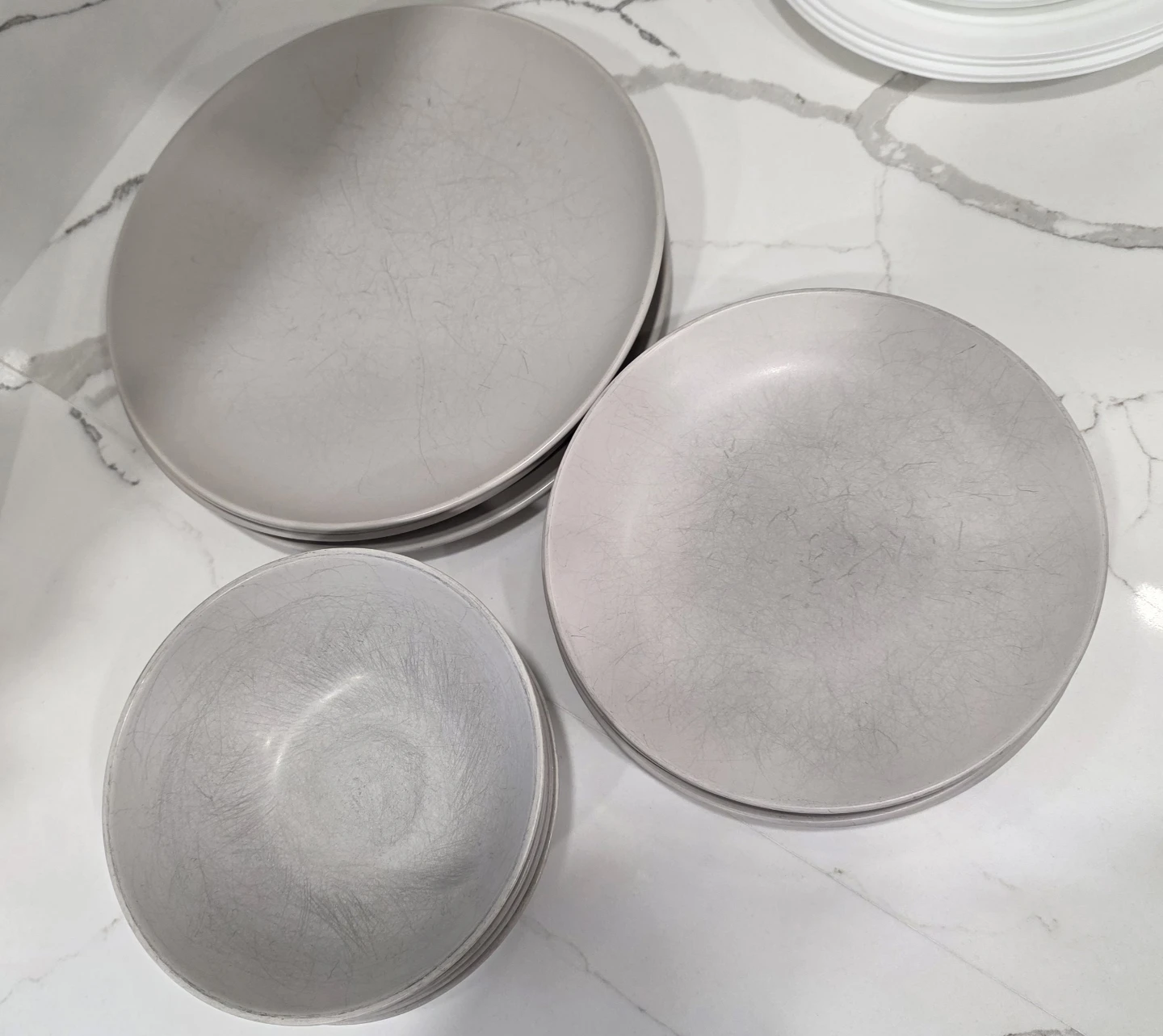 Set of 4 Grey Ceramic Bowls