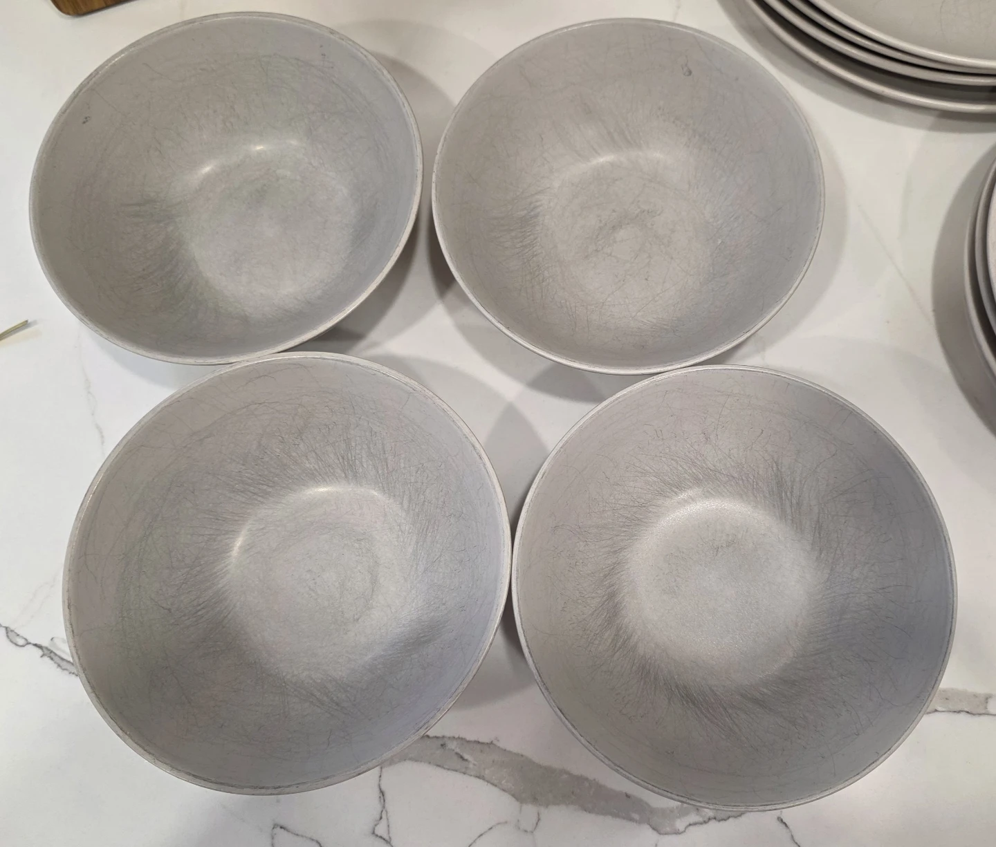 Set of 4 Grey Ceramic Bowls - photo 2