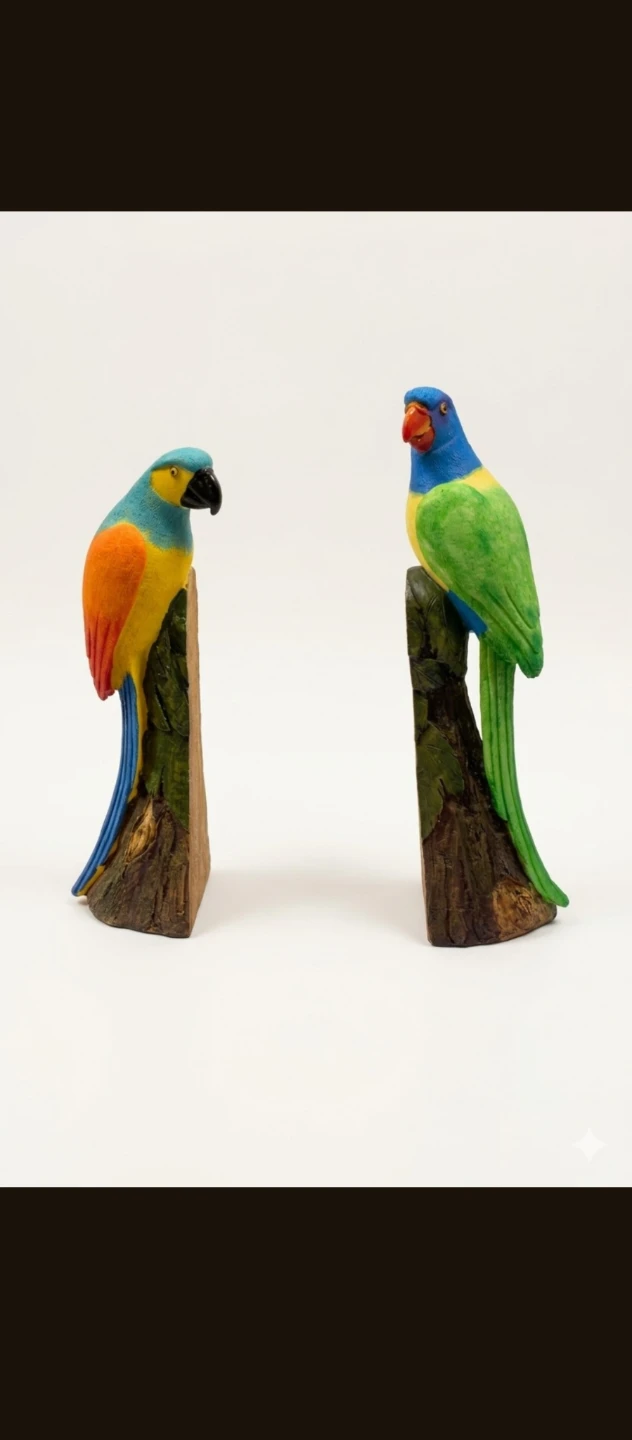 Pair of Decorative Parrot Figurines