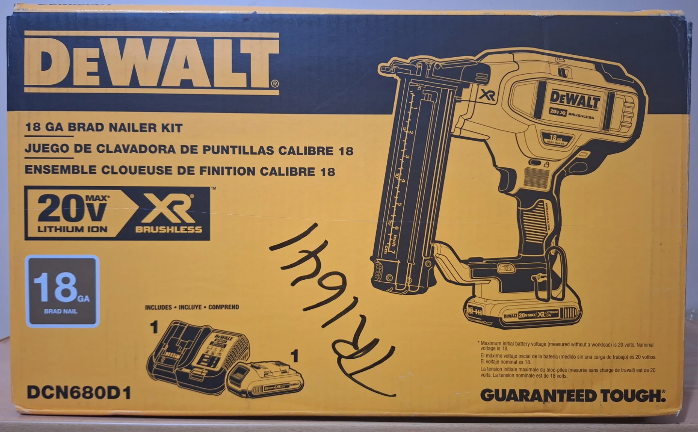 DEWALT 20V MAX XR Brushless 18 GA Brad Nailer Kit DCN680D1 - photo 3