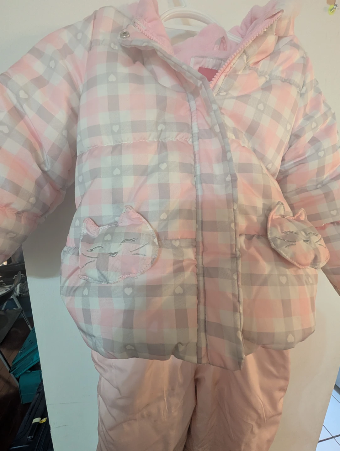 London Fog Girls Pink Plaid Snowsuit M/5-6 - photo 5