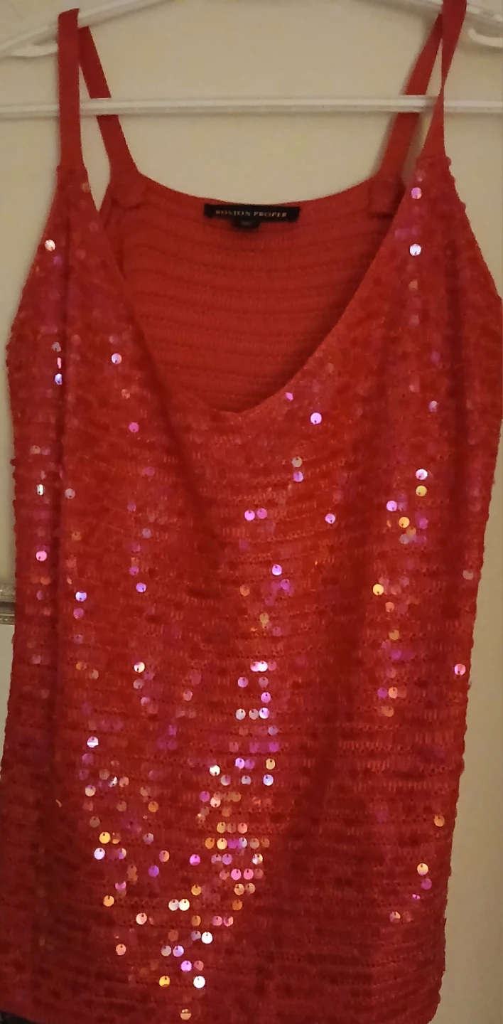 Boston Proper Cardigan and Sequin Tank Top - Size L - photo 2