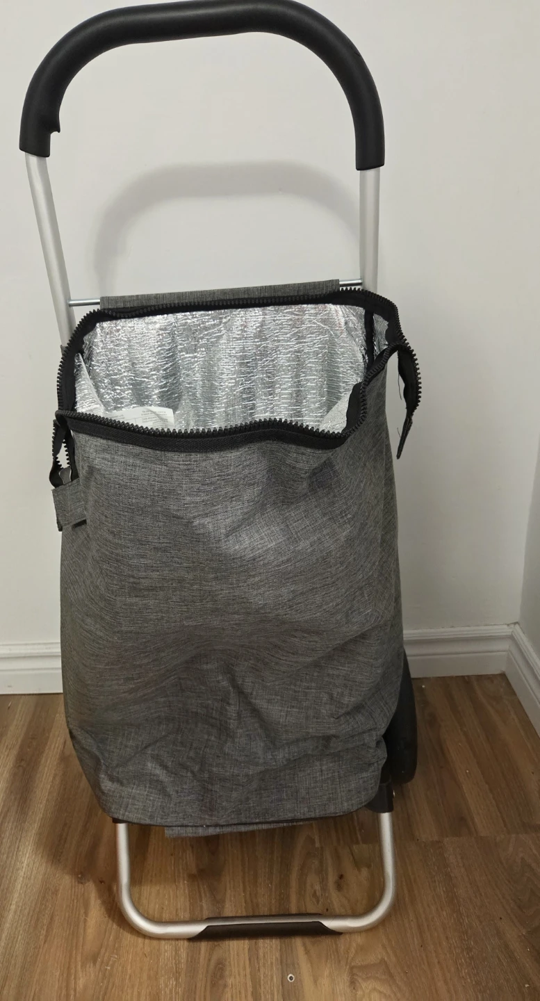 Insulated Rolling Shopping Cart with Large Wheels