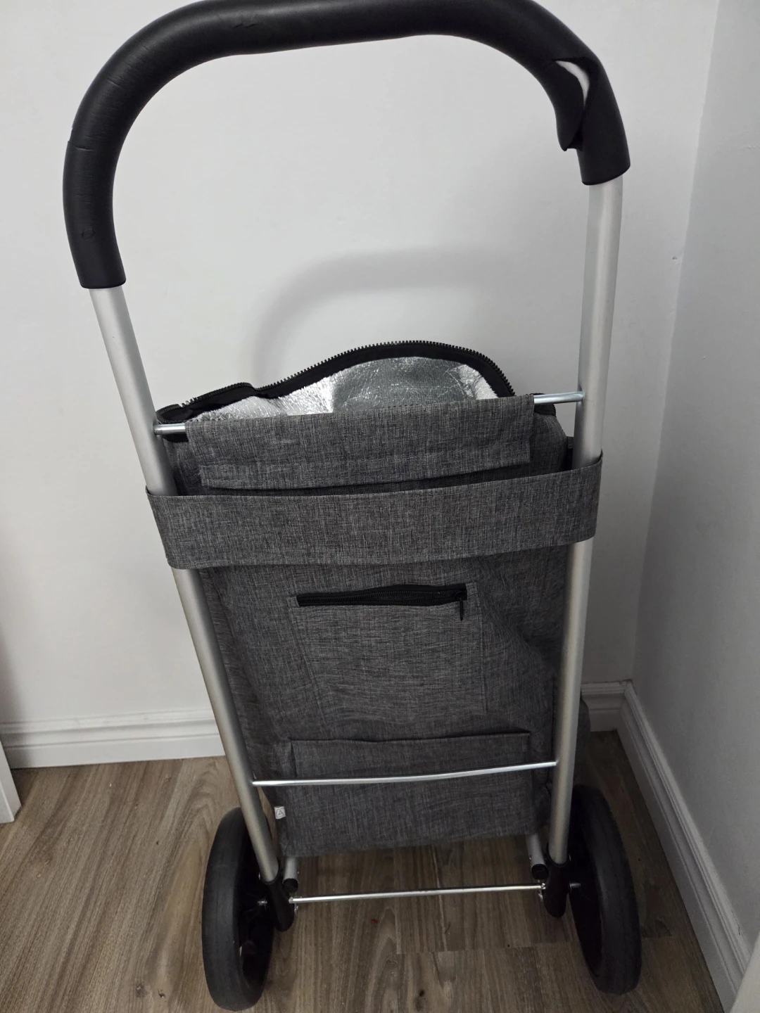 Insulated Rolling Shopping Cart with Large Wheels - photo 2