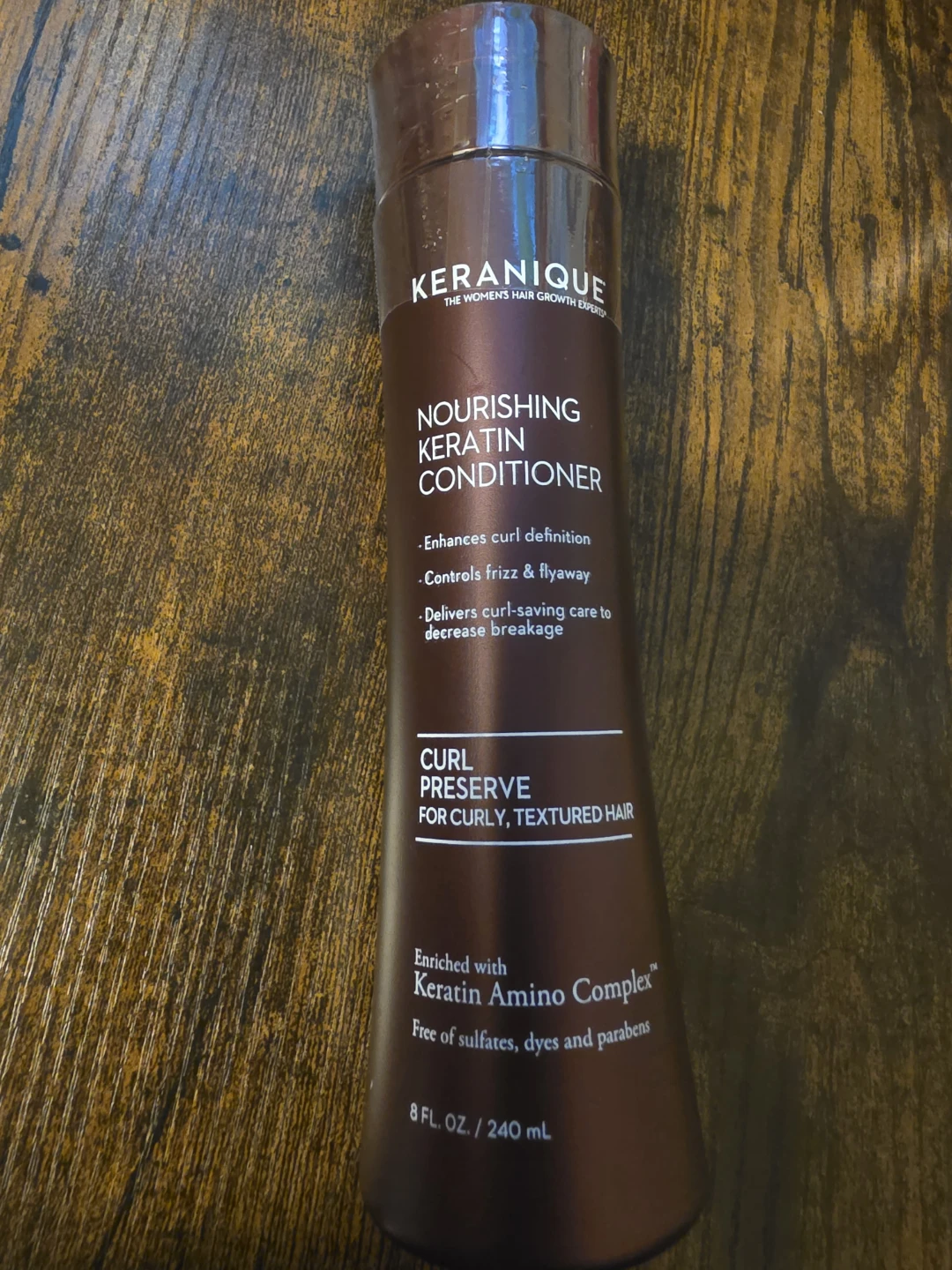 Keranique Nourishing Keratin Conditioner for Curly Hair, 8 oz