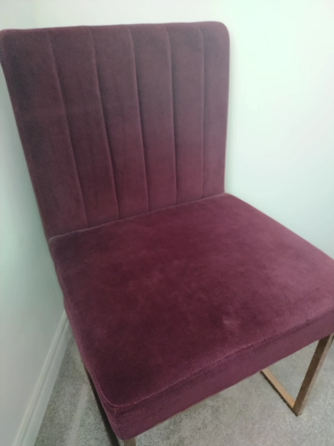 Velvet Dining Chair with Copper Frame - photo 2