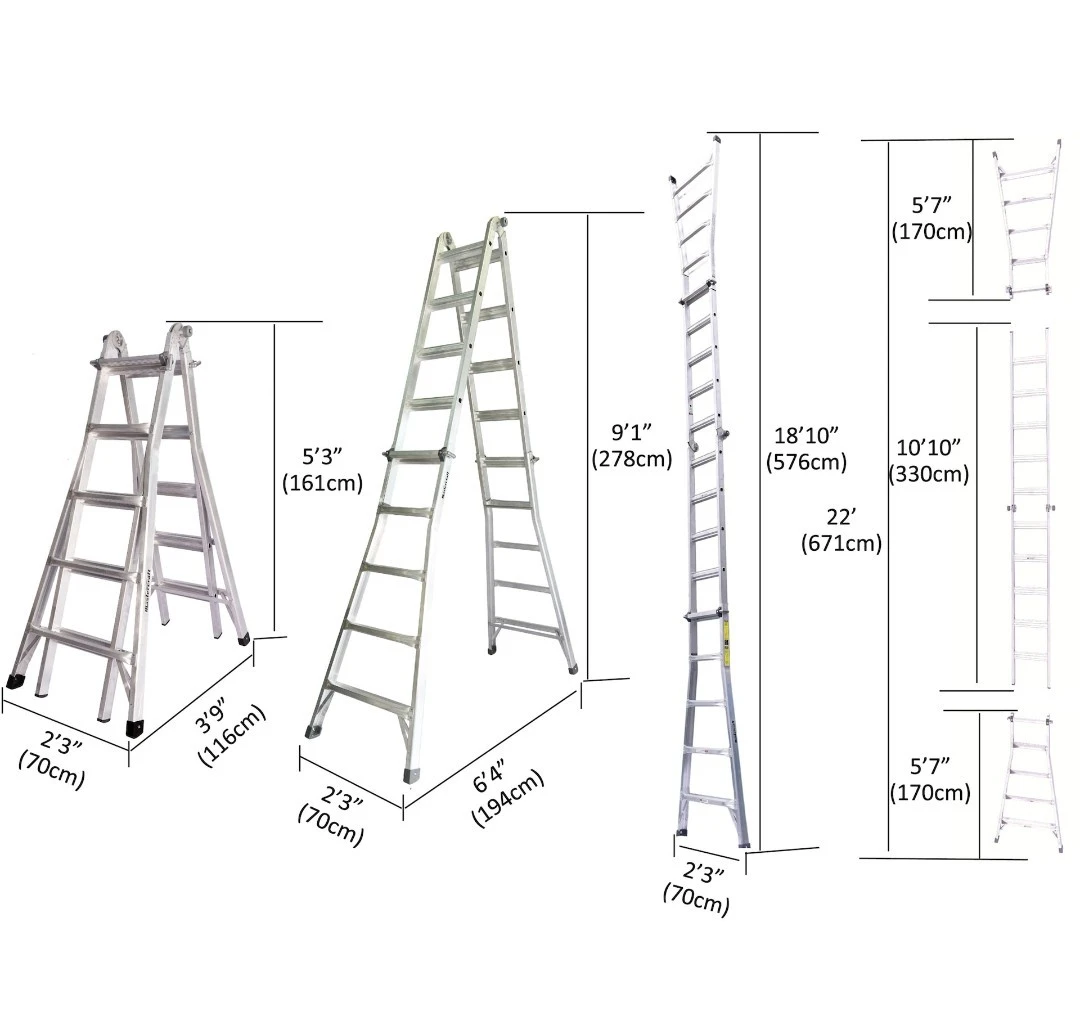 2 Mastercraft 300lb Aluminum Multi-Position Ladders - photo 4