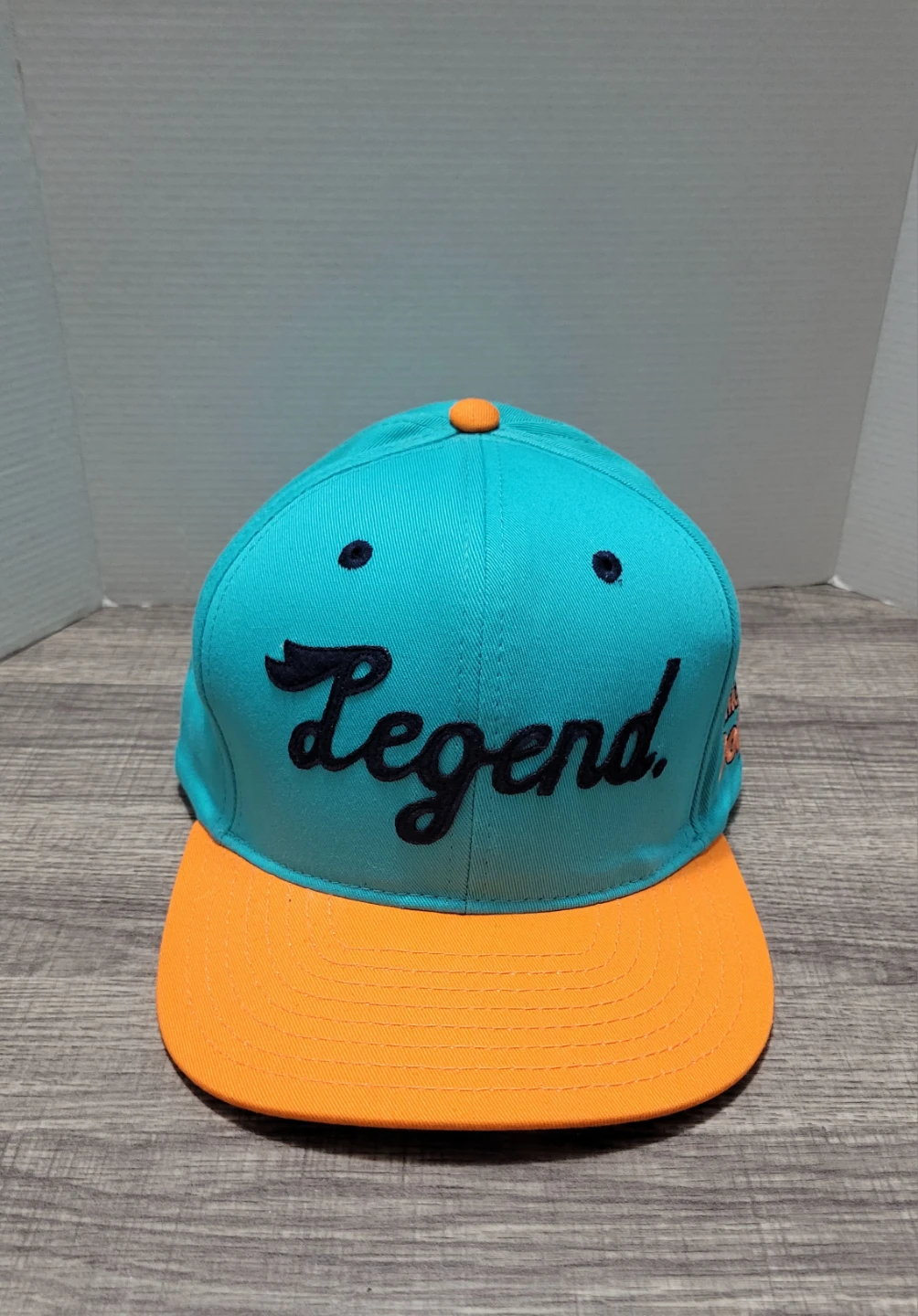 "Legend" Turquoise & Orange Snapback Hat