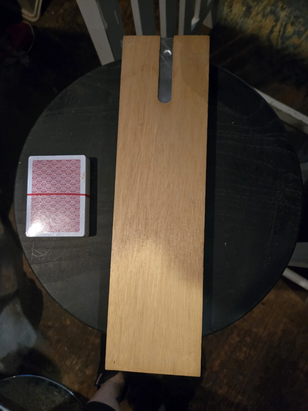 Wooden Cribbage Board with Deck of Cards - photo 2