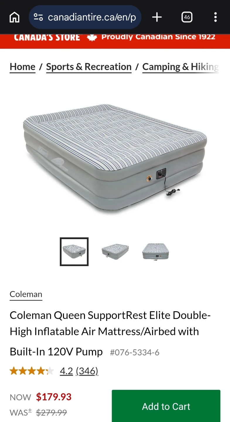 (Moving out sale)Coleman Queen Elite Double-High inflatable bed