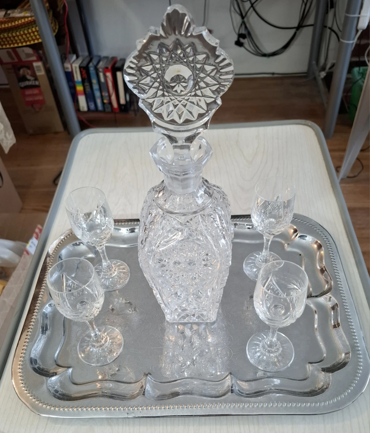 Crystal Decanter Set with Tray and Glasses - photo 2