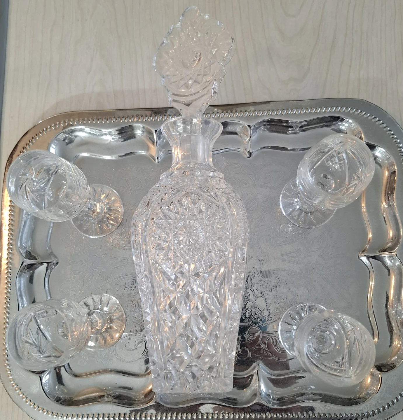 Crystal Decanter Set with Tray and Glasses - photo 4