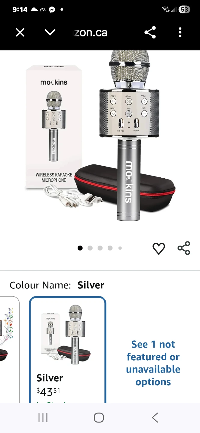 Wireless Karaoke Microphone - Silver - photo 2