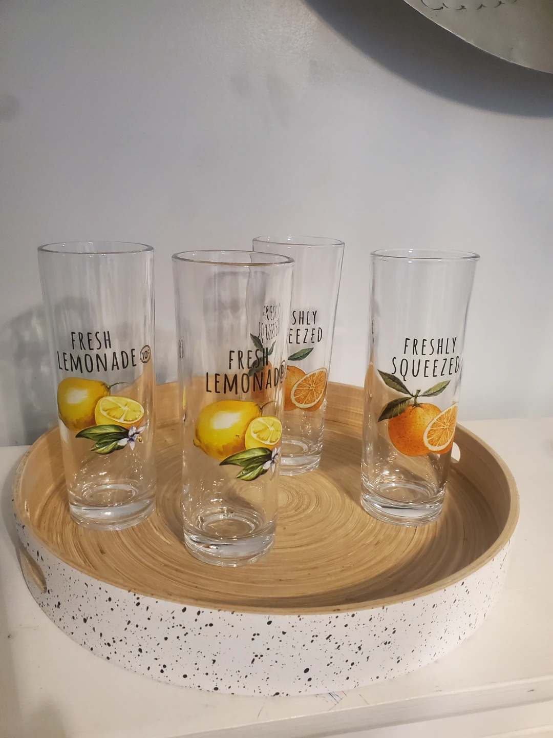Set of 4 "Fresh Lemonade" "Freshly Squeezed" Tumbler Glasses
