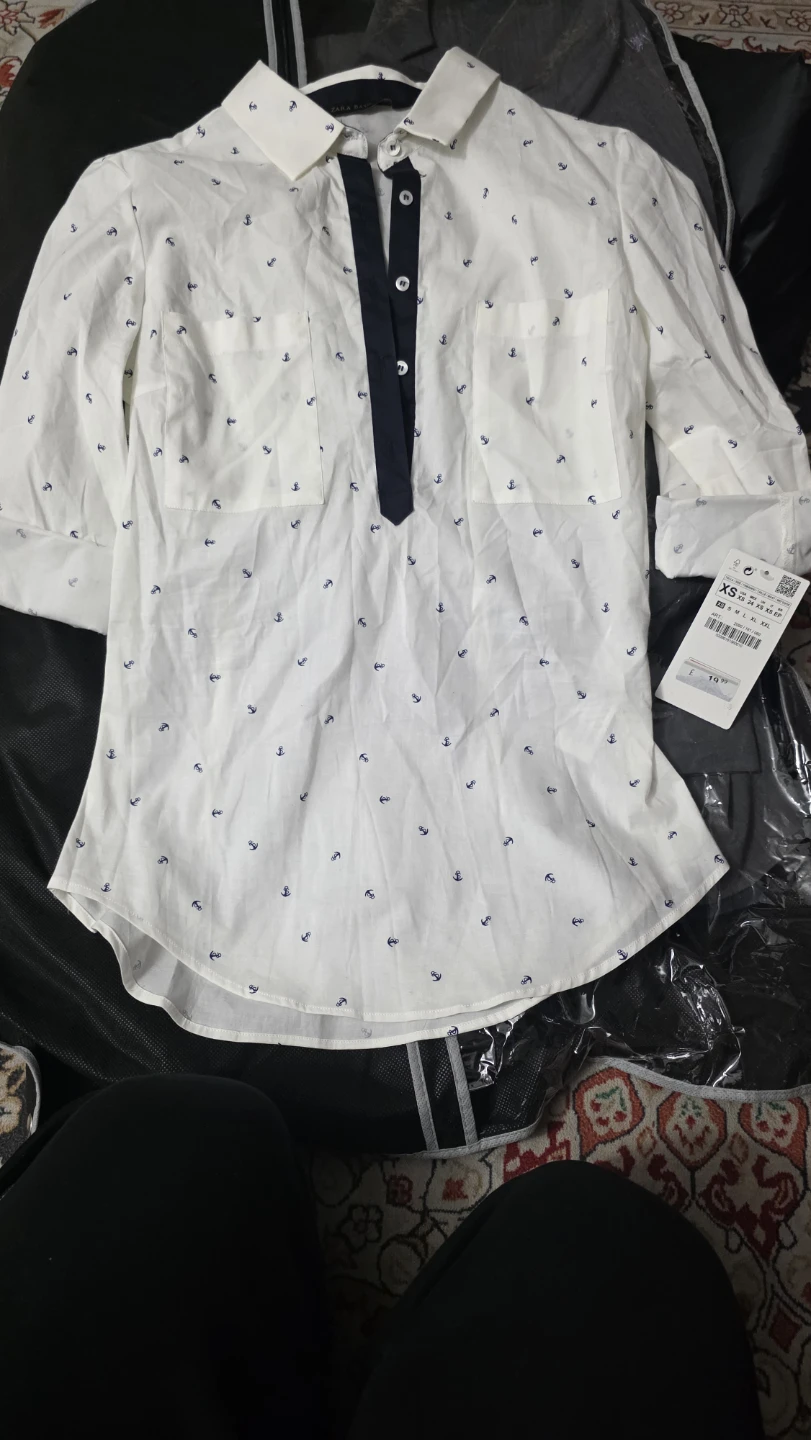 Zara Basic Women's Anchor Print Shirt - XS