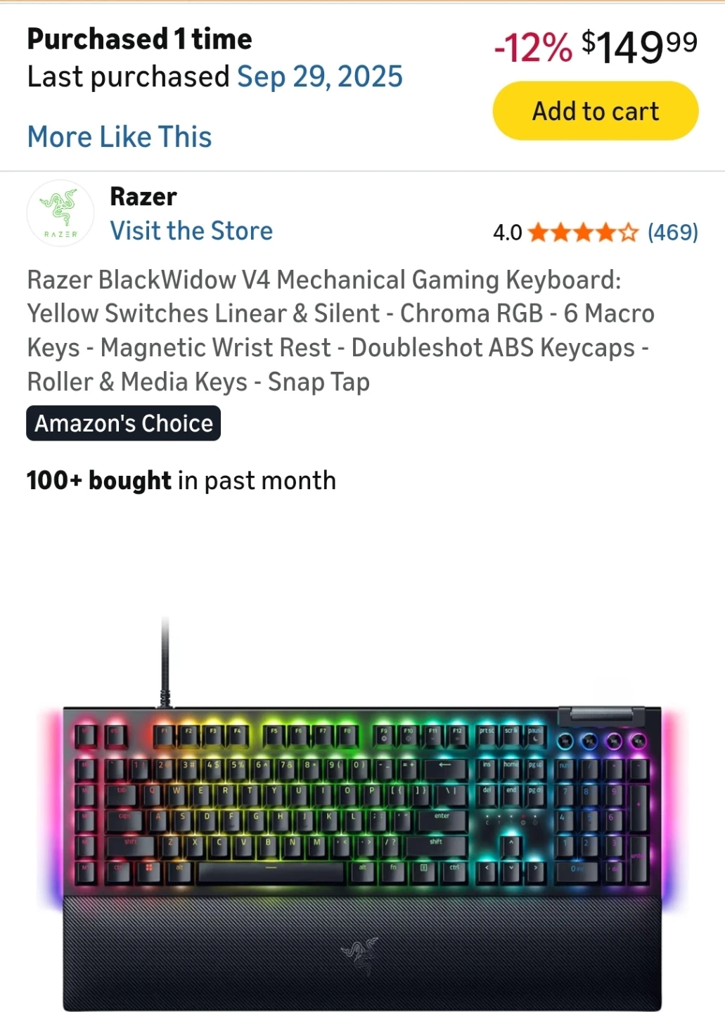 Razer BlackWidow V4 Mechanical Gaming Keyboard - photo 4
