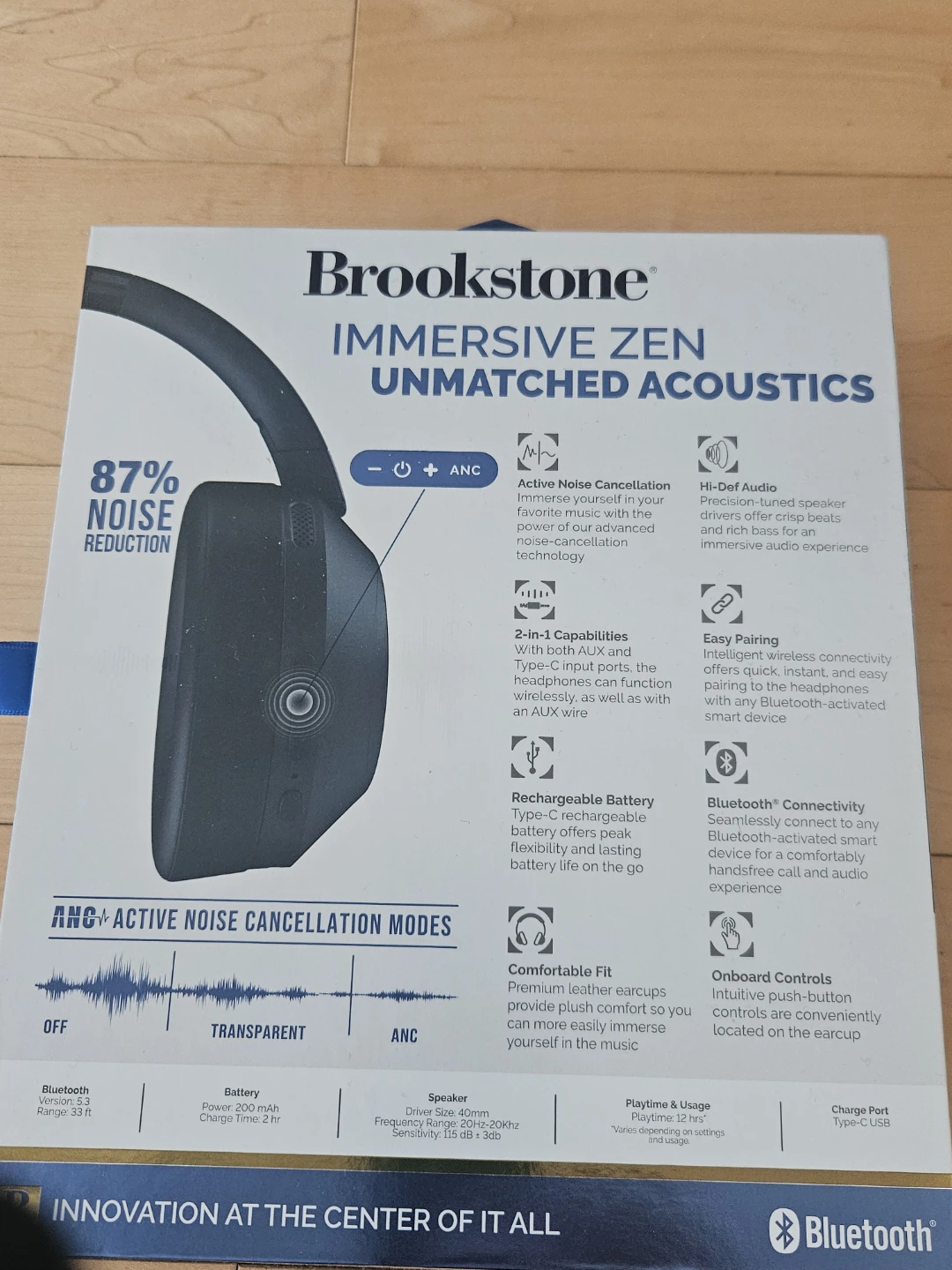 Brookstone Sonic Seclude  Active Noise Cancelling Wireless - photo 3