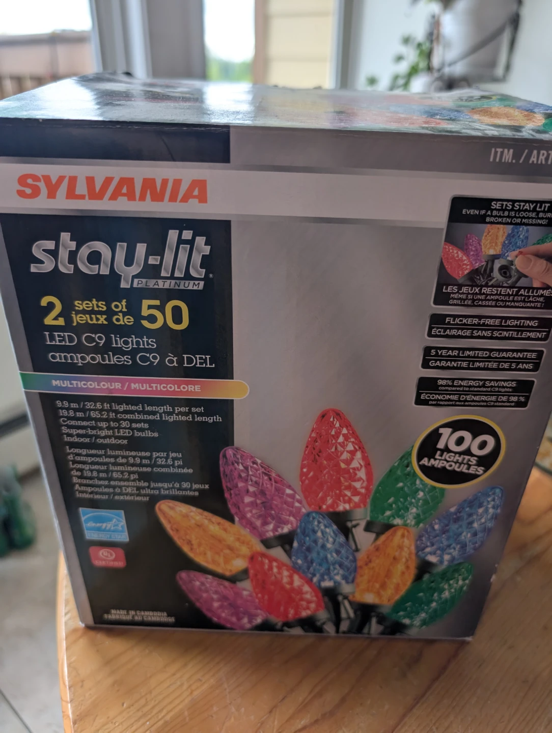 Sylvania Stay-Lit Platinum 1 Set of 50 LED C9 Multicolour Lights