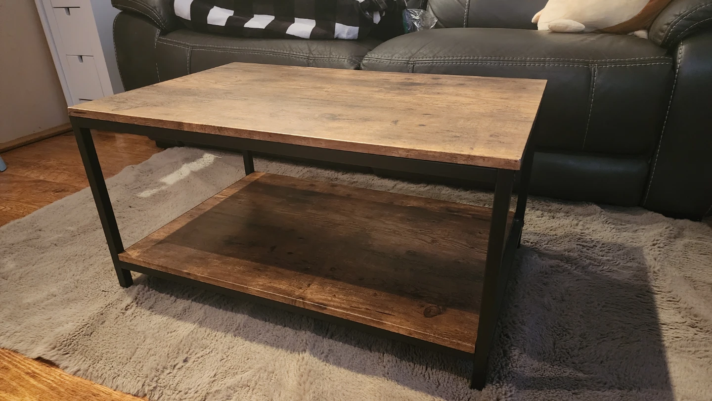 Wood Coffee Table with Lower Shelf