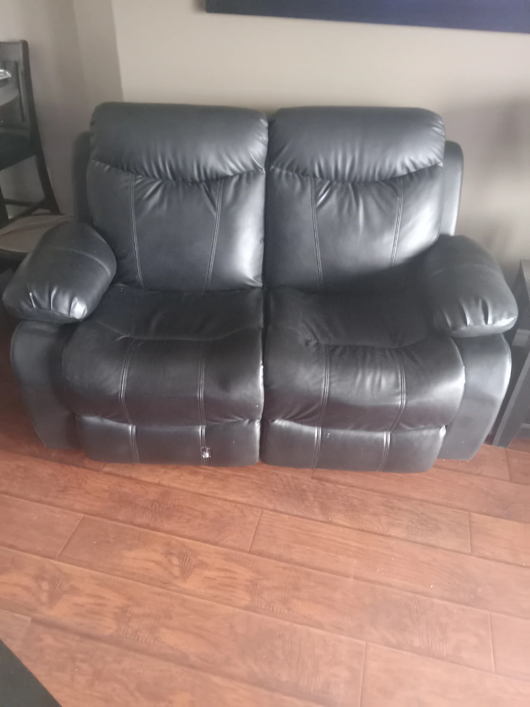 Brown Leather Reclining Loveseat - photo 2