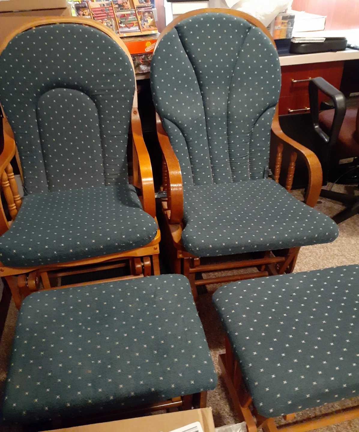 Glider Rocker Chair and Ottoman Set (price per set)