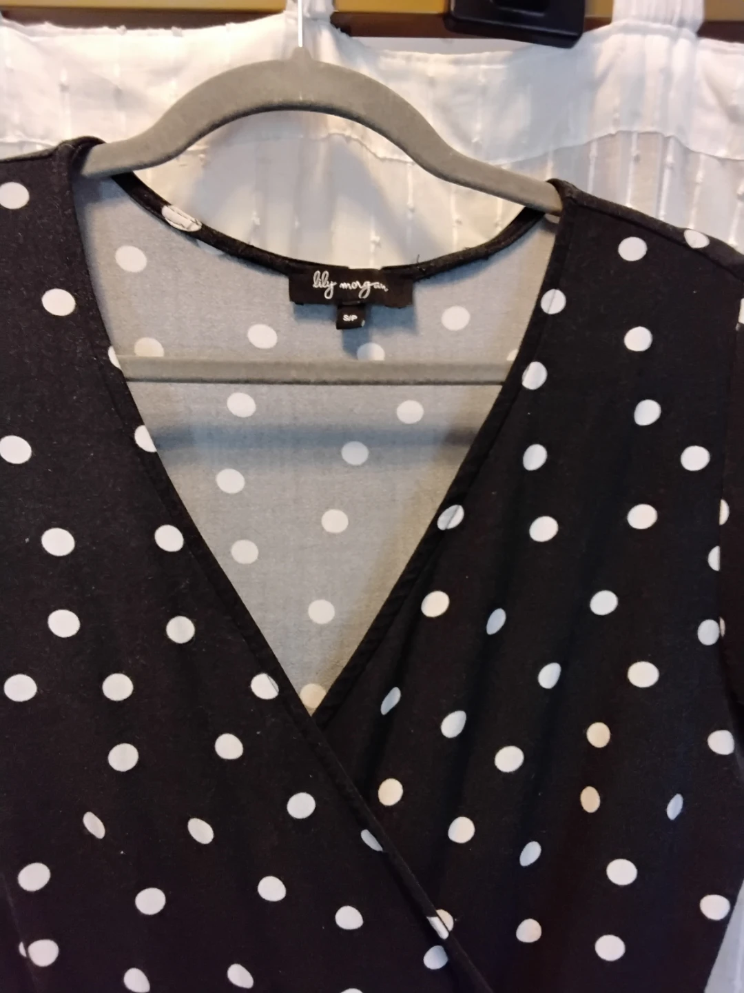 Lily Morgan Black Polka Dot Wrap Dress - photo 2
