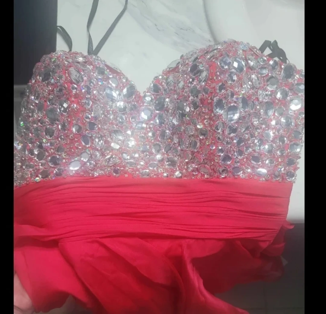 Pink Strapless Beaded Dress - photo 4