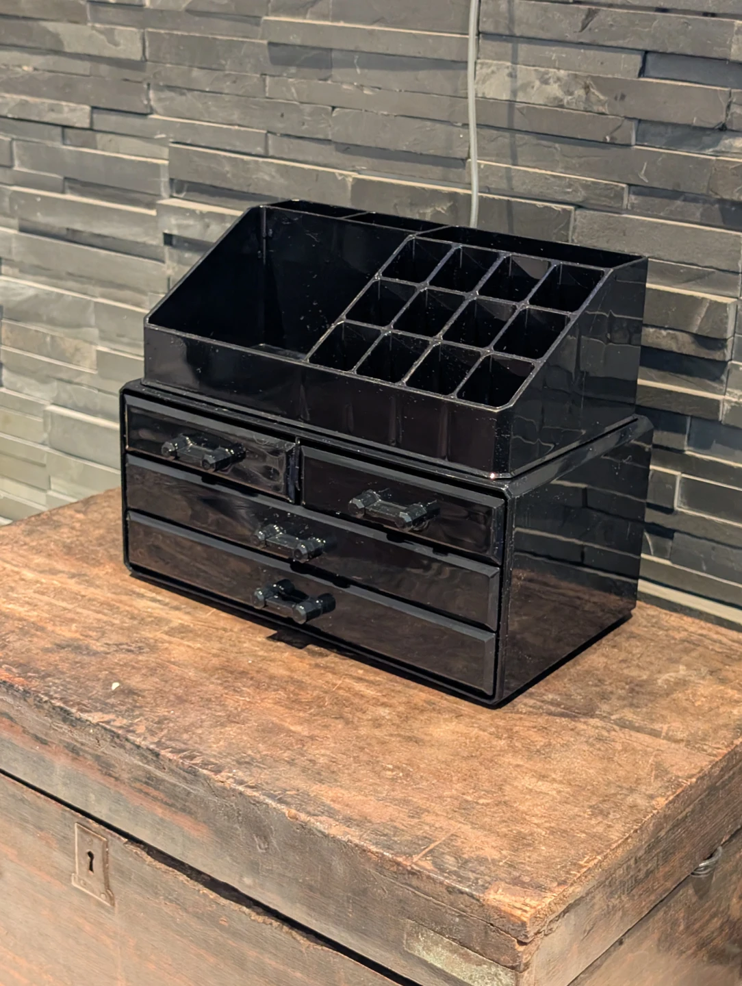 Black Acrylic Makeup Organizer with Drawers 2 piece set - photo 5