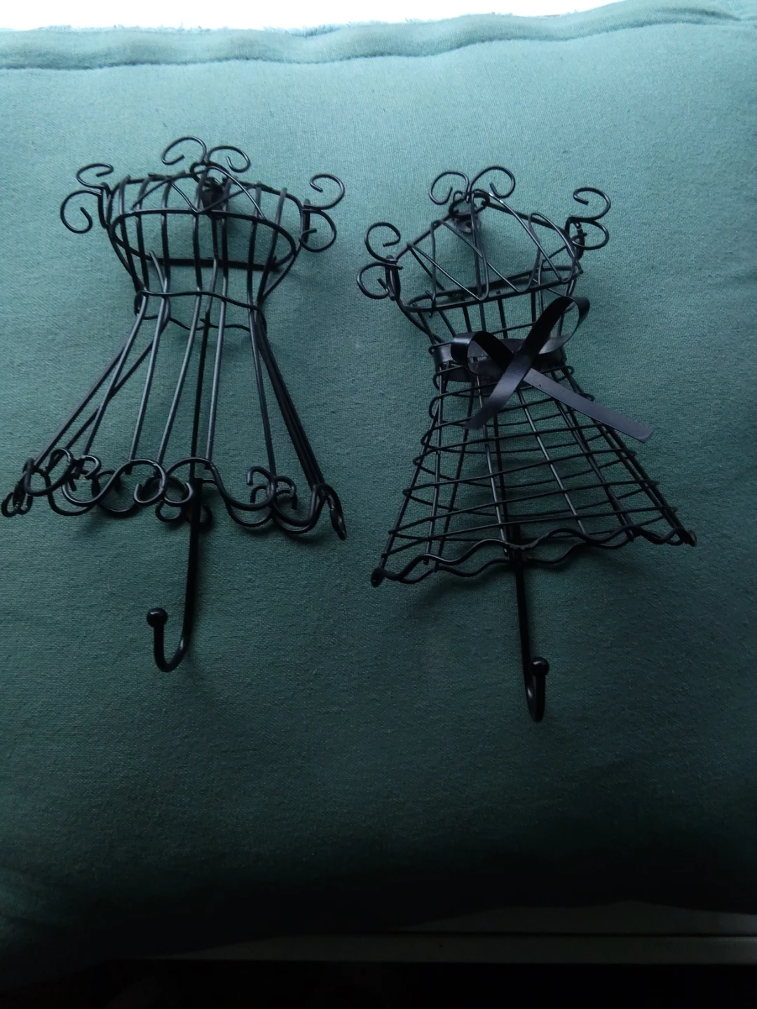 Set of 2 Black Wire Mannequin Dress Wall Hooks