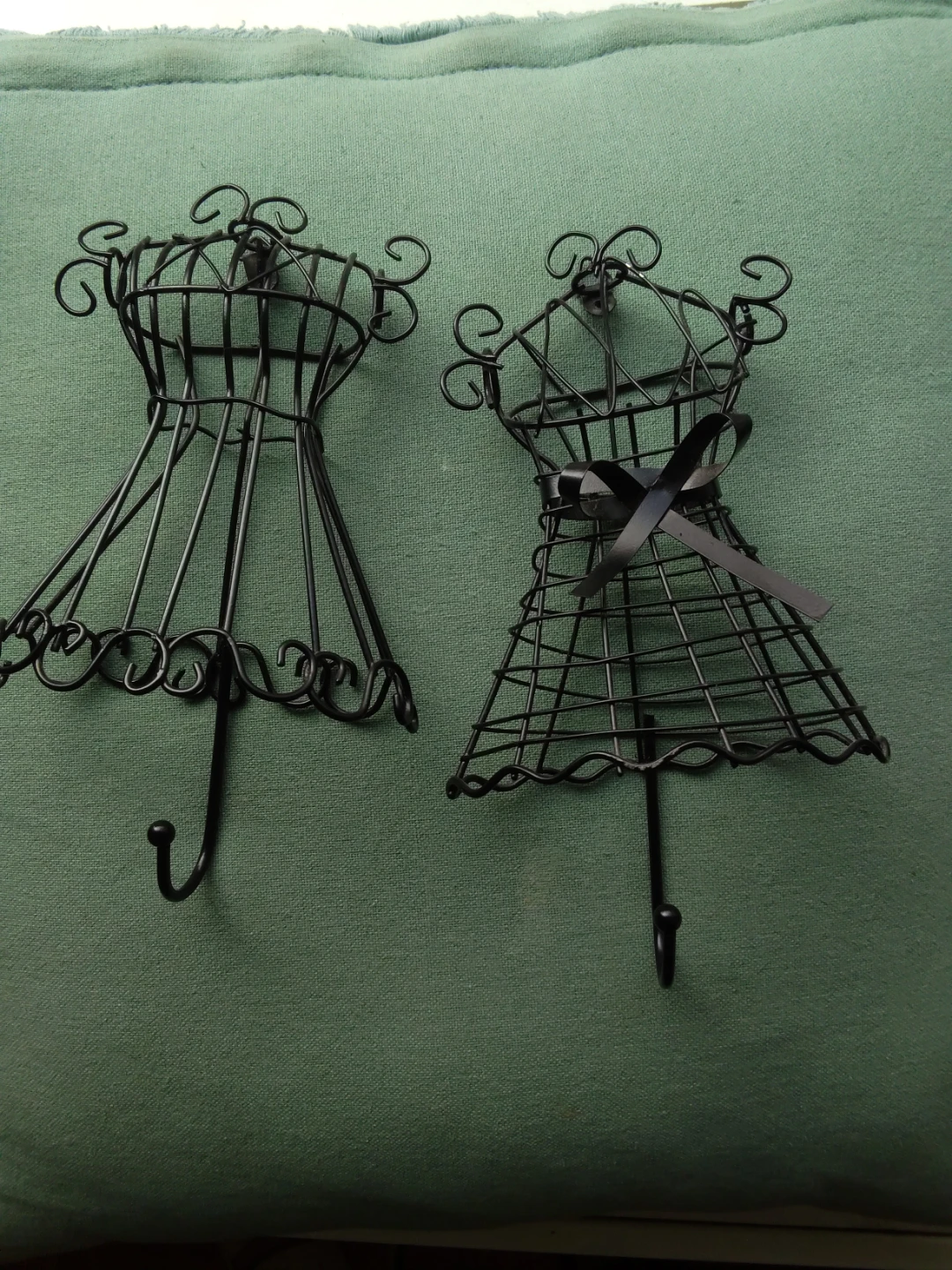 Set of 2 Black Wire Mannequin Dress Wall Hooks - photo 2