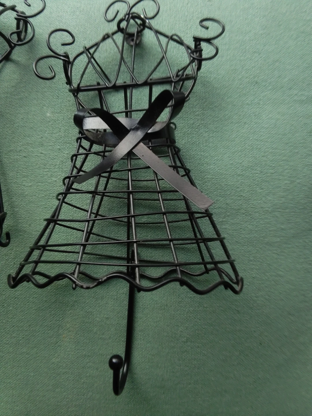 Set of 2 Black Wire Mannequin Dress Wall Hooks - photo 3
