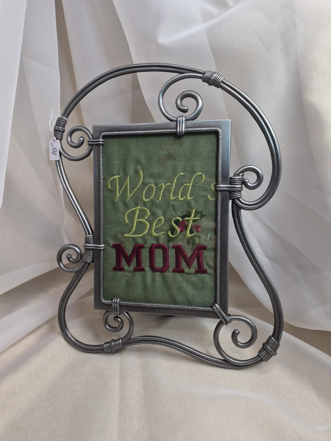 World'a Best Mom Framed Embroidered 5x7 Wall Table Decor - photo 2