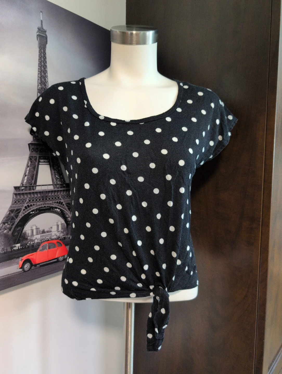 Candy Couture Black Polka Dot Lace Top M/M