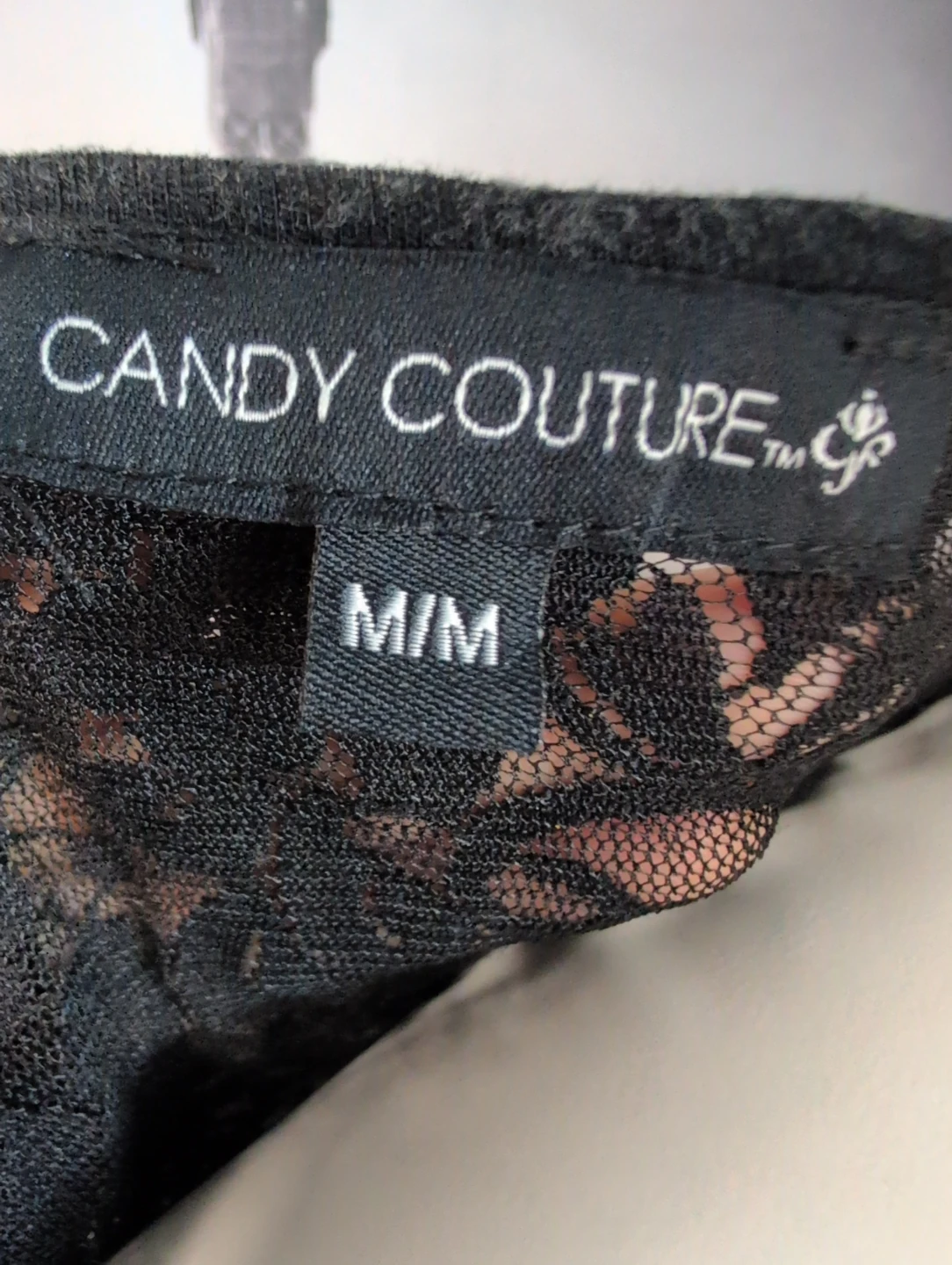 Candy Couture Black Polka Dot Lace Top M/M - photo 5