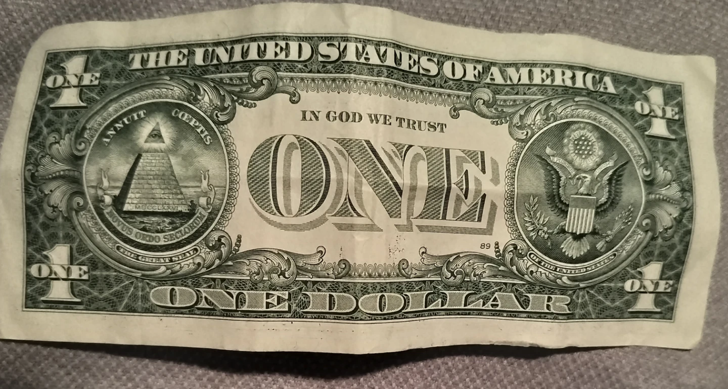 One Dollar Bill - fancy serial # - photo 2